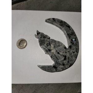Larvikite Howling Wolf and Moon